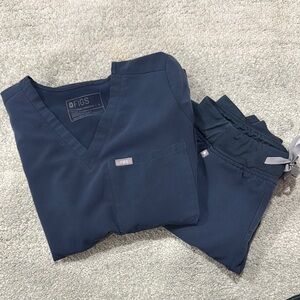 Figs Navy Blue Track Pants & Joggers